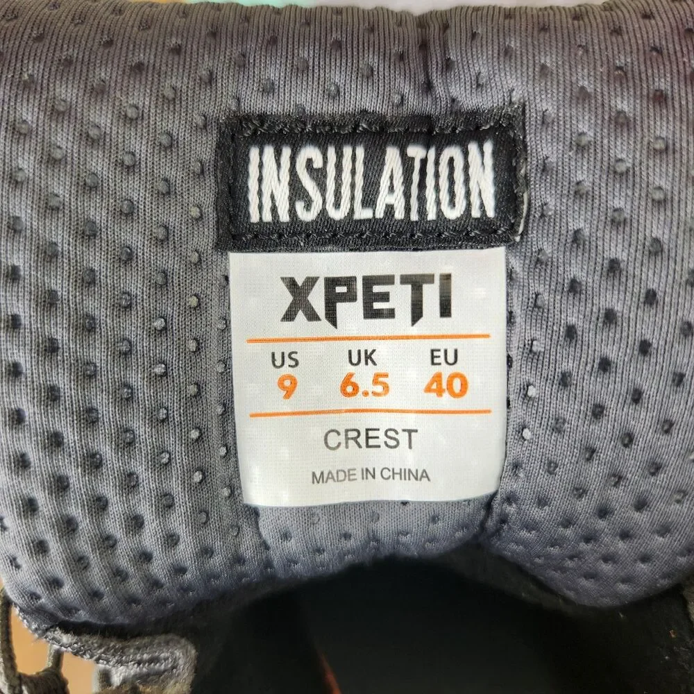 Xpeti Crest Insulated Waterproof Hiking Boots Womens Size 9 Gray Green Trekking